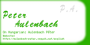 peter aulenbach business card